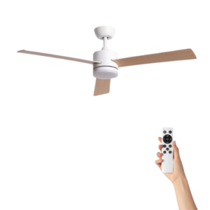 Ventilador de techo Emil con iluminación - Ø132cm - 6 velocidades - Control remoto - Blanco