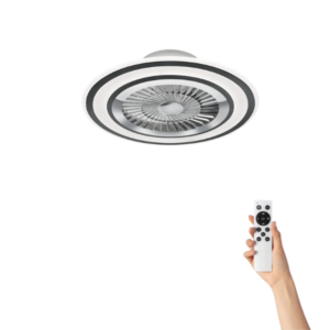 Ventilador de techo Emily con luz - Ø60cm - 3 velocidades - Control remoto - Cromo