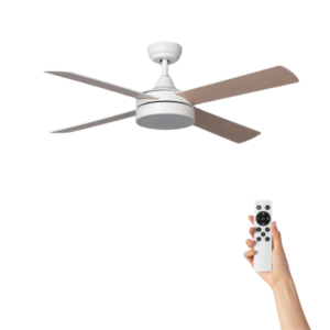 Ventilador de Techo Rocco con iluminación - Ø132cm - 6 velocidades - Control remoto - Blanco.