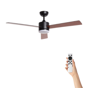 Ventilador de techo Emil con iluminación - Ø132cm - 6 velocidades - Control remoto - Negro