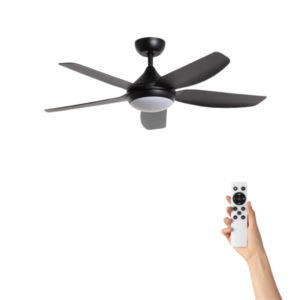 Ventilador de techo Aksel con iluminación - Ø122cm - 6 velocidades - Control remoto - Negro