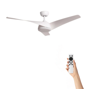 Ventilador de techo Ebba sin luz - Ø132cm - 6 velocidades - Control remoto - Blanco