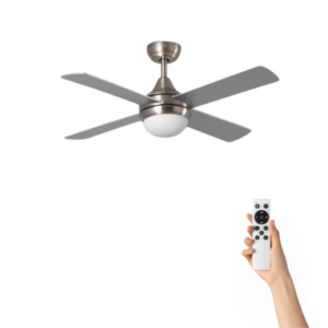 Ventilador de techo Julia con iluminación - Ø110cm - 6 velocidades - Control remoto - Plata