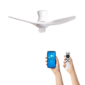 Ventilador de techo Oliver con iluminación - Ø132cm - 6 velocidades - Control remoto - Blanco