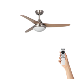 Ventilador de techo Katja con iluminación - Ø107cm - 6 velocidades - Control remoto - Plata