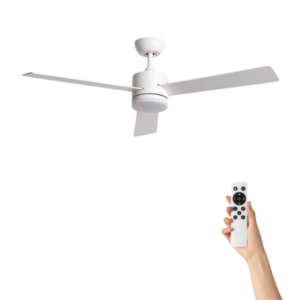 Ventilador de techo Ebba con iluminación - Ø132cm - 6 velocidades - Control remoto - Blanco