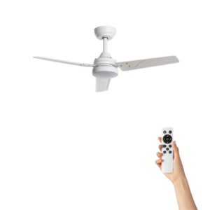 Ventilador de techo Liam con iluminación - Ø105cm - 6 velocidades - Control remoto - Blanco