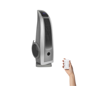 Ventilador de torre Allegra con pantalla táctil - control remoto - 5 velocidades - Gris
