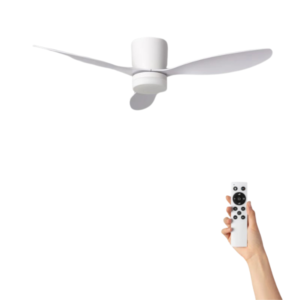 Ventilador de techo Hermina con iluminación - Ø132cm - 6 velocidades - Control remoto - Blanco