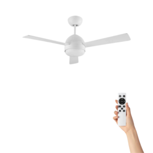 Ventilador de techo Silke con iluminación - Ø108cm - 6 velocidades - Control remoto - Blanco