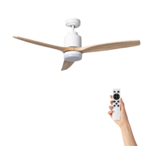 Ventilador de techo Eduard con iluminación - Ø132 cm - 6 velocidades - Control remoto - Blanco