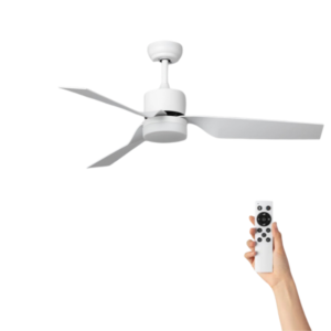 Ventilador de techo Annelie con luz - Ø132cm - 6 velocidades - Control remoto - Blanco