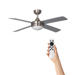 Ventilador de techo Derk con luz - Ø132cm - 6 velocidades - Control remoto - Plata