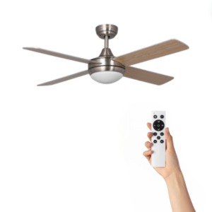 Ventilador de techo Sienna con luz - Ø132cm - 6 velocidades - Control remoto - plata