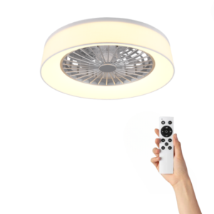 Ventilador de techo Demi con iluminación - Ø47cm - 3 velocidades - Control remoto - Blanco